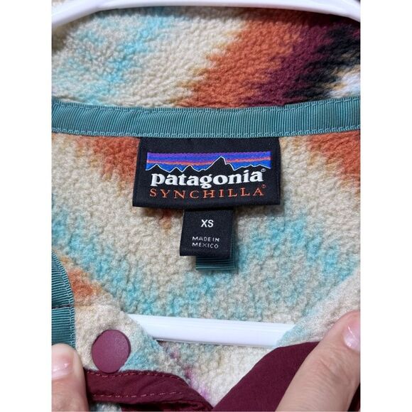 Vintage Patagonia Synchilla Fleece Pullover Sweater Timber Twist Aztec Print XS - Picture 4 of 12